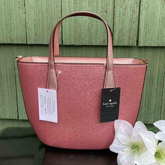 KATE SPADE ♠️ Pink Glimmer Satchel Crossbody Bag Purse Tote - Picture 4 of 14